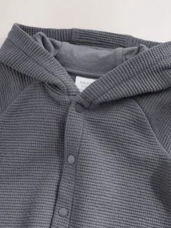 Gris de charbon de bois - Veste BÉBÉ légère en jersey texturé (0mois à2ans)