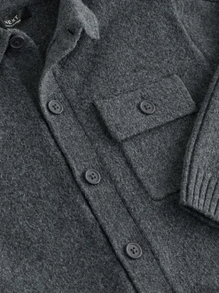 Gris de charbon de bois - Cardigan en maille (3-16ans)