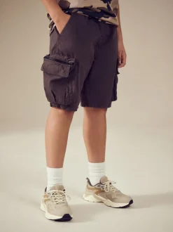 Gris de charbon de bois - Cargo court à poche ample (3-16ans)