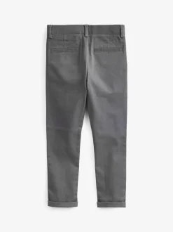 Gris de charbon de bois - Pantalon chino extensible (3-17ans)
