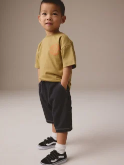 Gris de charbon de bois - Short en jersey 100% coton (3mois à7ans)