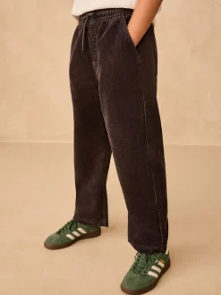 Gris de charbon de bois - Pantalon à enfiler en velours côtelé (3-16ans)