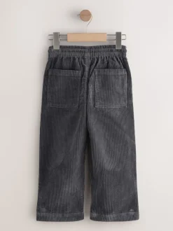 Gris de charbon de bois - Pantalon à enfiler en velours côtelé (3-16ans)