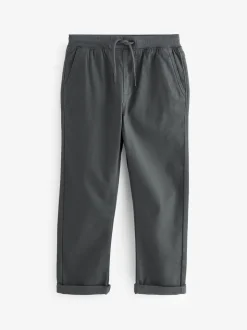 Gris de charbon de bois - Pantalon Pull-On à Taille Côtelée (3-16ans)