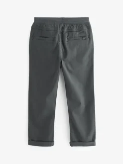 Gris de charbon de bois - Pantalon Pull-On à Taille Côtelée (3-16ans)