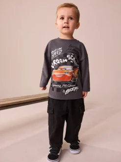 Gris de charbon de bois - T-shirt Disney Cars à manches longues (9mois-8ans)