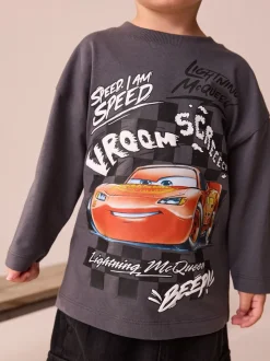 Gris de charbon de bois - T-shirt Disney Cars à manches longues (9mois-8ans)
