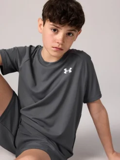 Gris de charbon de bois - T-shirt Under Armour Cotton Tech 20 à manches courtes