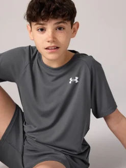 Gris de charbon de bois - T-shirt Under Armour Cotton Tech 20 à manches courtes