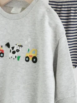 Gris Farm Character - Ensemble Sweat-shirt et Leggings bébé (0mois-3ans)