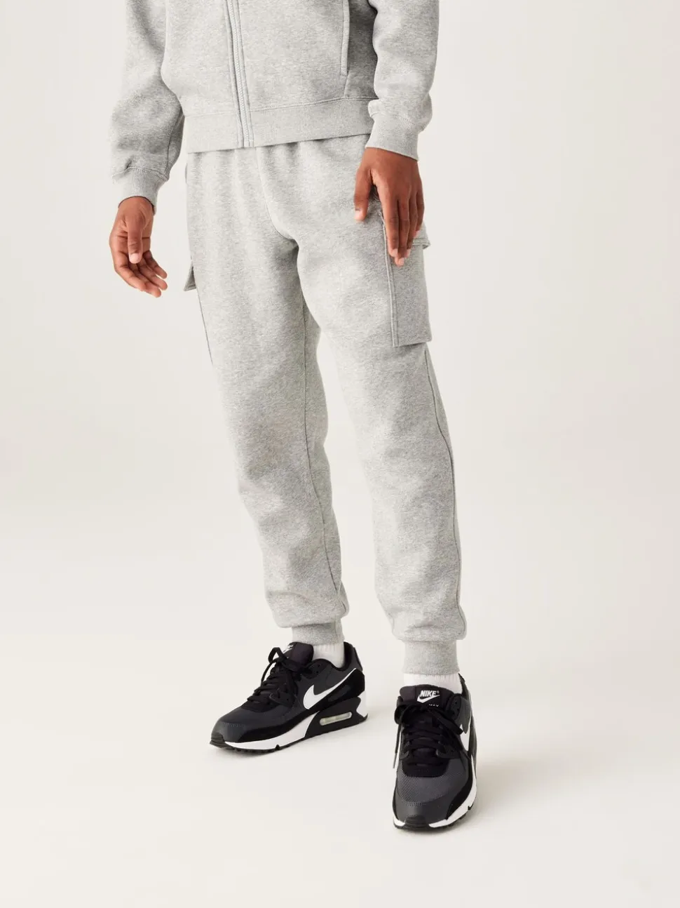 Gris foncé chiné - Pantalon de jogging cargo en polaire Nike Club