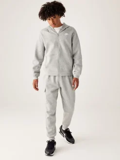 Gris foncé chiné - Pantalon de jogging cargo en polaire Nike Club