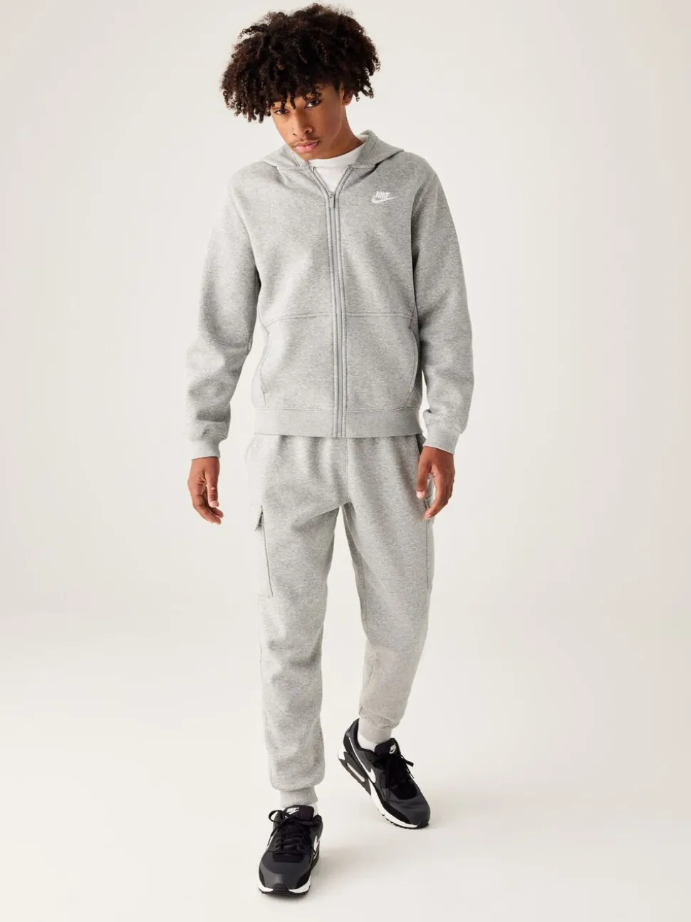 Gris foncé chiné - Pantalon de jogging cargo en polaire Nike Club