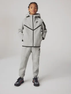 Gris foncé chiné - Sweat à capuche zippé Nike Tech Fleece