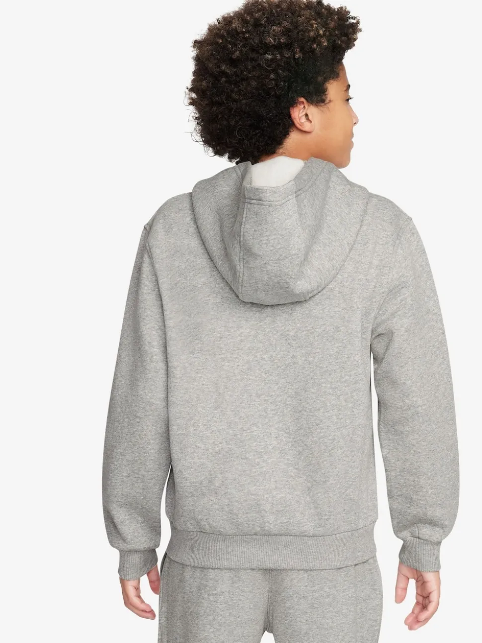Gris foncé chiné - Sweat à capuche Nike Club zippé en polaire