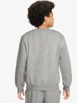 Gris foncé chiné - Sweat Nike Club en polaire