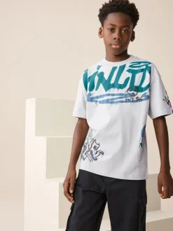 Gris Graffiti - T-shirt graphique Manches courtes Relaxed Fit (3-16yrs)