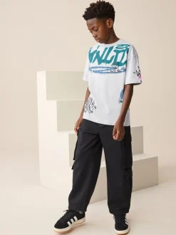 Gris Graffiti - T-shirt graphique Manches courtes Relaxed Fit (3-16yrs)