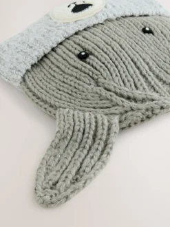 Gris imprimé chien - Ensemble 2 pièces Chapeau & Mitaines (3mois-6ans)