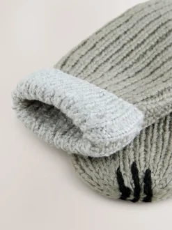 Gris imprimé chien - Ensemble 2 pièces Chapeau & Mitaines (3mois-6ans)