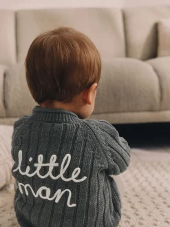 Gris Little Man - Cardigan 100% coton (0mois-2ans)