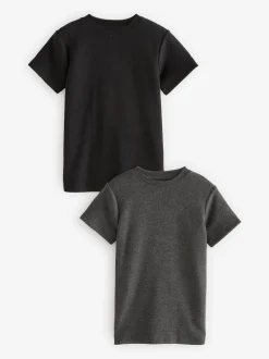 Gris Noir/anthracite - T-shirt Thermal Manches courtes 2 Pack (2-16ans)