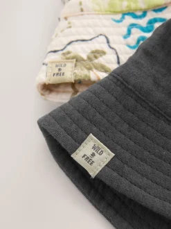 Gris Stampy imprimé tissé - Paquet de bonnets pour bébé 2 (0mois-2ans)