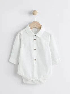 Gris/Blanc - Ensemble salopette et body bébé en coton tissé (0mois-3ans)