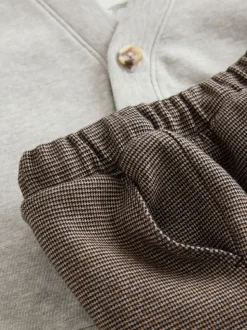 Gris/Blanc - Ensemble T-shirt et Pantalons Cardigan 3 pièces (3mois-7ans)