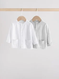 Gris/Blanc - Gris et blanc 2pk Cardigan bébé en maille
