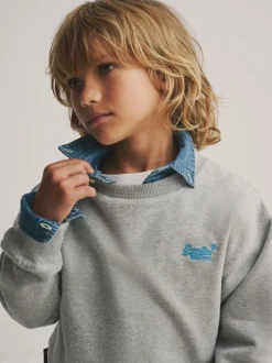 Gris/Bleu - Ensemble Superdry sweat et short