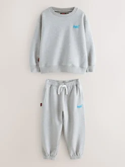 Gris/Bleu - Ensemble Superdry sweat et short