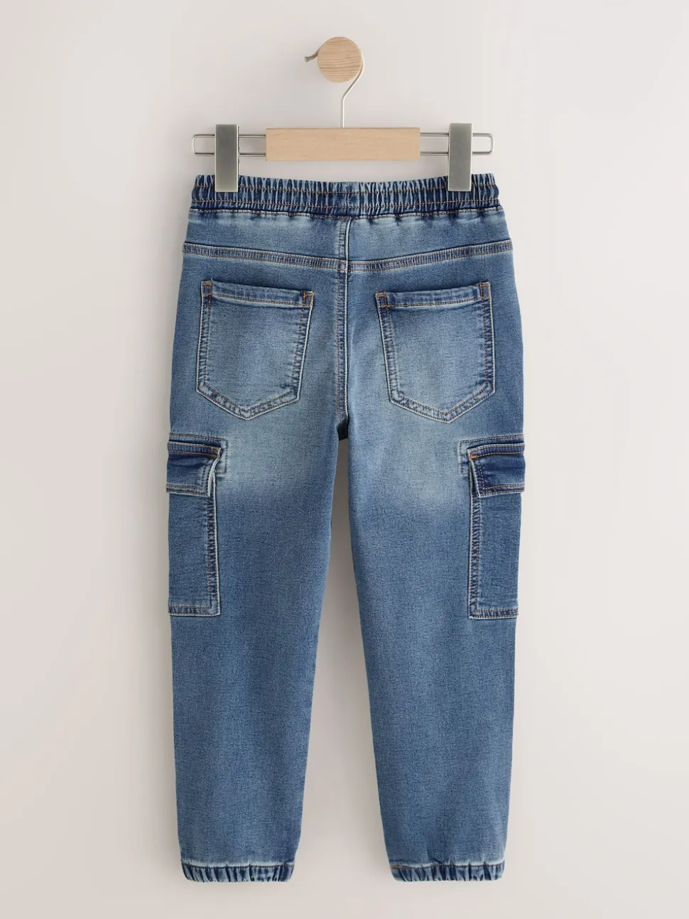 Gris/Bleu - Jean cargo avec taille élastiquée, lot de 2 (3-16ans)