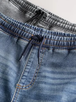Gris/Bleu - Jean cargo avec taille élastiquée, lot de 2 (3-16ans)