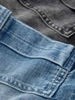 Gris/bleu moyen - Short cargo en jean 100% coton Lot de 2 (3-16ans)