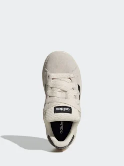 Gris/Noir - Baskets adidas Grand Court 00s en daim et dentelle pour enfant