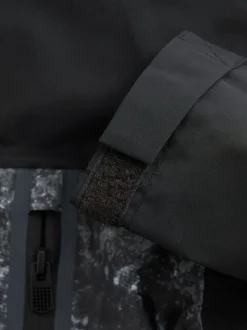 Gris/Noir - Veste à capuche imperméable doublée de polaire (3-17ans)