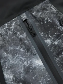 Gris/Noir - Veste à capuche imperméable doublée de polaire (3-17ans)