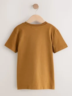 Gris/Noir/Vert/Fauve Marron kaki - T-shirt brodé Manches courtes Stag 4 Pack (3-16ans)