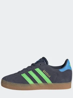Gris/vert - Baskets Adidas Original Gazelle enfant