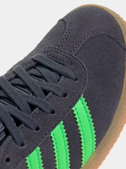 Gris/vert - Baskets Adidas Original Gazelle enfant