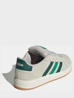 Gris/vert - Baskets adidas Grand Court 00s en daim et dentelle pour enfant