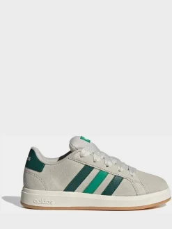 Gris/vert - Baskets adidas Grand Court 00s en daim et dentelle pour enfant
