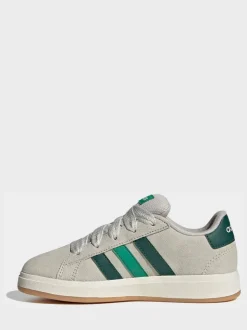 Gris/vert - Baskets adidas Grand Court 00s en daim et dentelle pour enfant