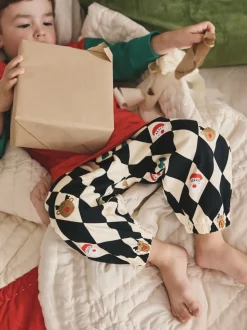 Harlequin rouge/vert - Pyjama de Noël simple (9mois-12ans)