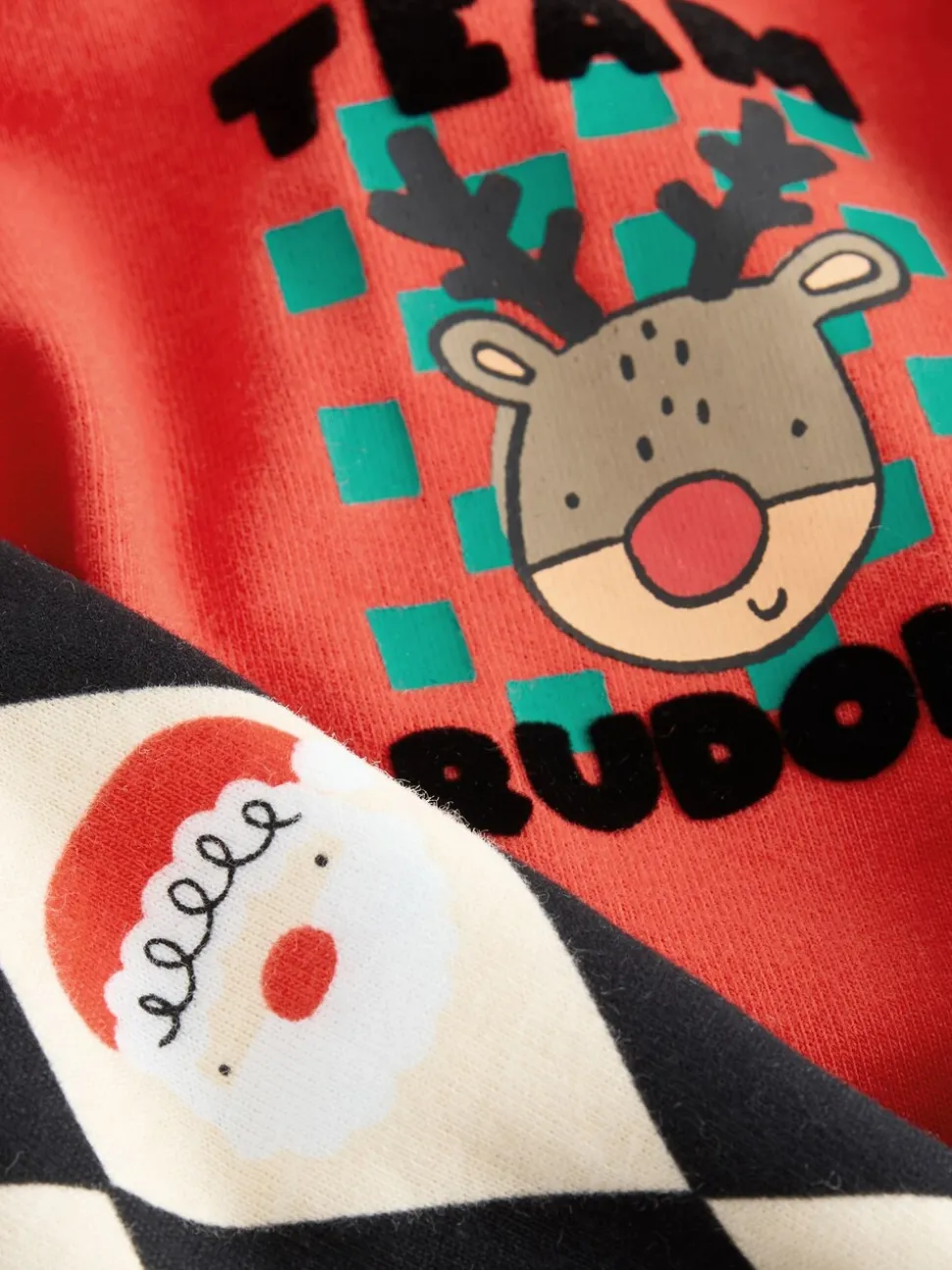 Harlequin rouge/vert - Pyjama de Noël simple (9mois-12ans)