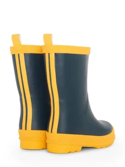 Hatley Bottes de pluie bleu marine et Jaune mat