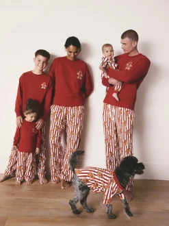 Homme de pain d’épices rouge - Pyjama de Noël confortable à manches longues assorti (9mois16ans)