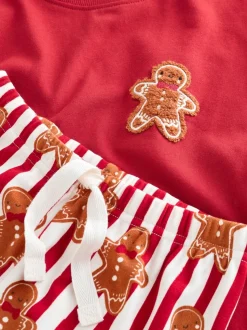 Homme de pain d’épices rouge - Pyjama de Noël confortable à manches longues assorti (9mois16ans)