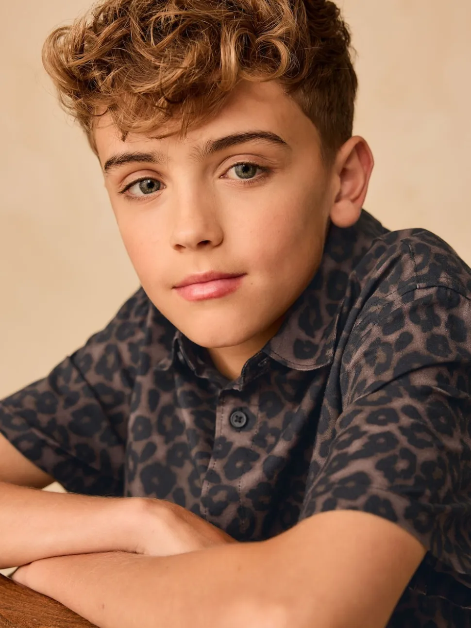 Impression animale brune - Chemise imprimée Manches courtes (3-16ans)